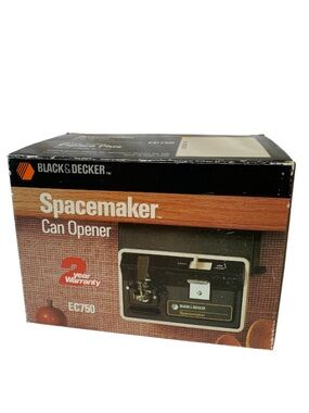 Vintage Black & Decker Spacemaker Can Opener - Black